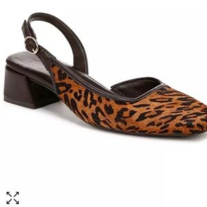 Leopard Print Slingback Block Heels